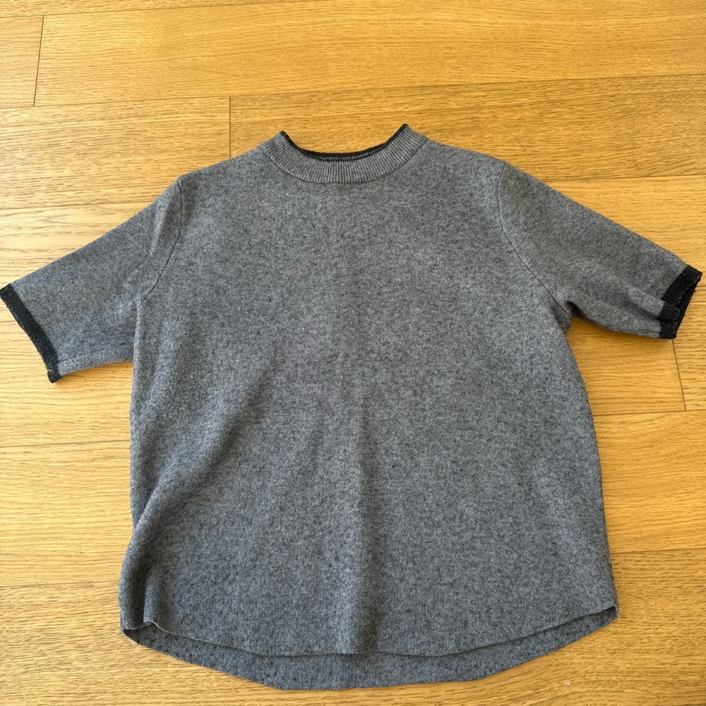 Zara Gray Short Sleeve Sweater Tee
